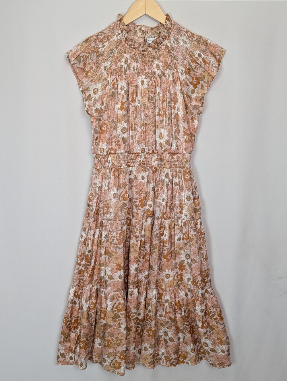 Moodie Floral Shimmer Midi Dress M